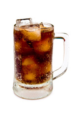 cup of cola and ice with clipping path