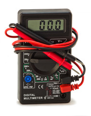 Electric multimert with black and red probes