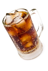 cup of cola and ice with clipping path