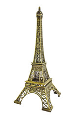 Fototapeta na wymiar Eiffel Tower on a white background isolated