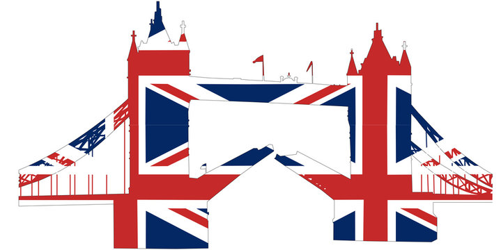 Tower bridge London as British flag