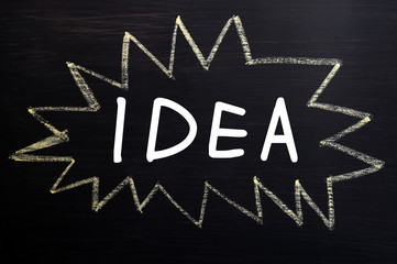 Obraz premium Bombing bubble with the word IDEA