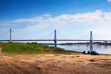 Murom bridge through Oka River