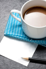Coffee with blank paper