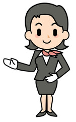 Concierge - woman - left instruction