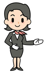 Concierge - woman - right instruction