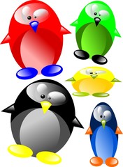 Colourful penguins