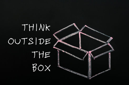 Chalk drawing - concept of "Think outside the box"