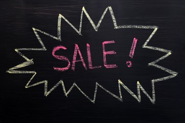 Obraz premium Sale - word written in a bombing bubble