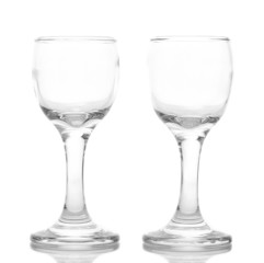 Empty glasses isolated on white