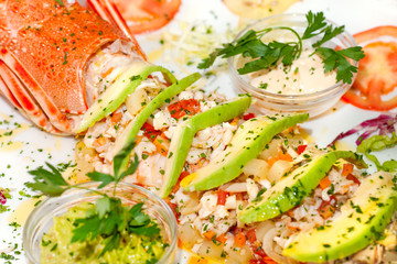 Lobster salads, with avogado and Mayonnayse.