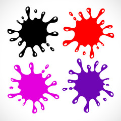 set of colorful blots, vector illustration