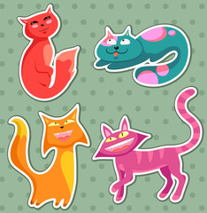 collection of cartoon cats