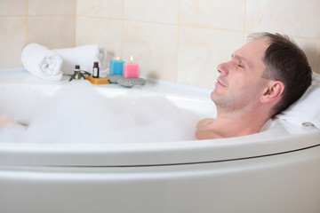 Man having a bath