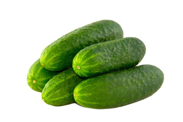 a ripe cucumber isolated on white background