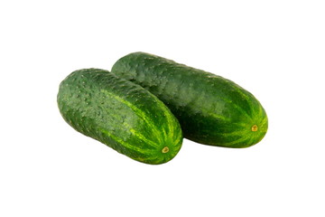 a ripe cucumber isolated on white background