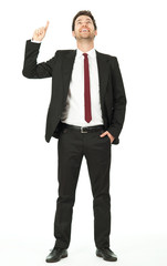 business mann schaut nach oben