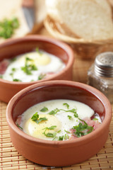 Baked egg with bacon