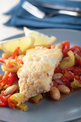 Cod fillet with vegetables