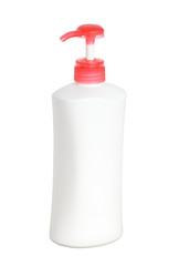 Soap bottle with pump isolated on white background