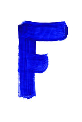 Letter f on white background