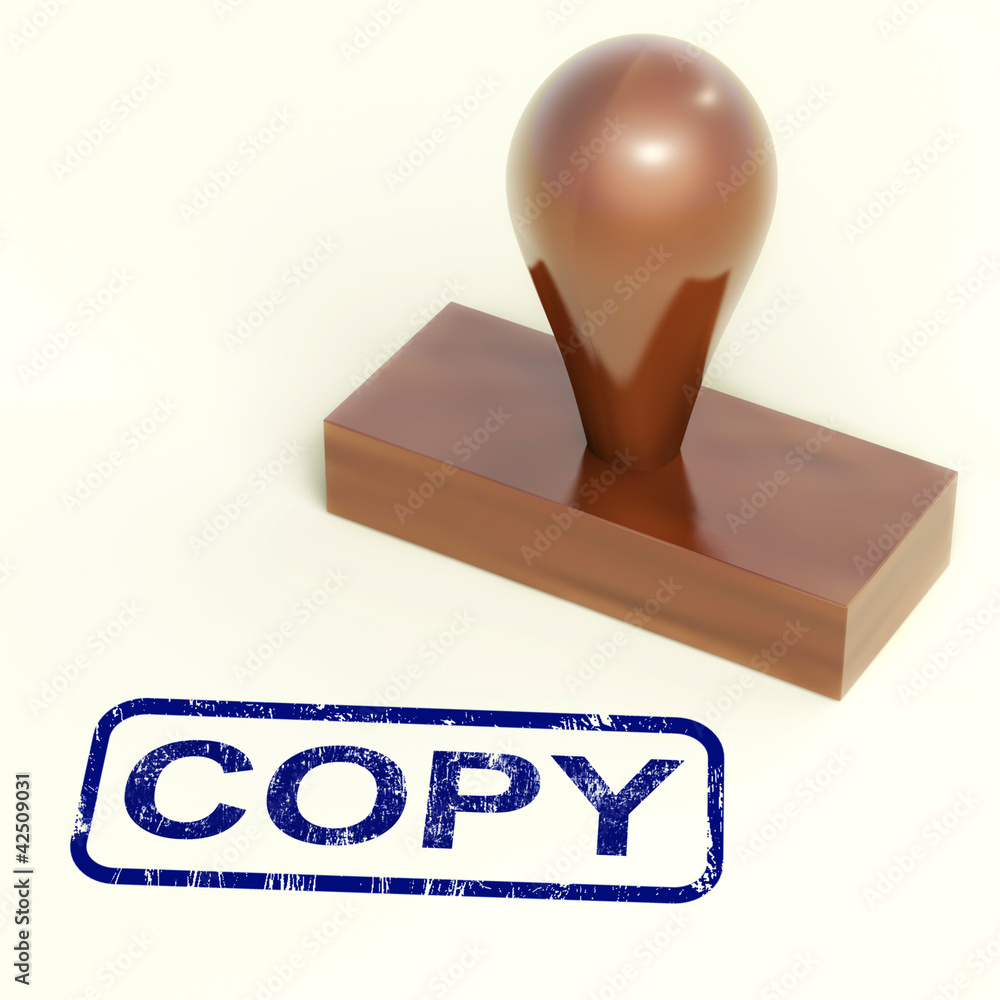 Poster copy rubber stamp shows duplicate replicate or reproduce