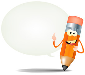 Cartoon Happy Pencil Character