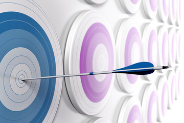 targets and arrow, zielscheibe und ziel, cible et flèche