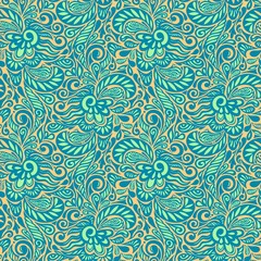 Seamless abstract curly floral pattern