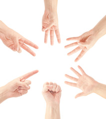 Counting man hands (0 to 5)