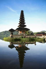 Wall murals Indonesia Lake Temple Bali Blue Dawn Sky