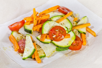 Papillote - hake fish prepared in paper