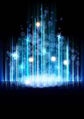 Abstract space forest vector background with north star way