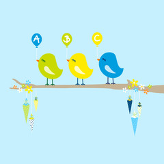 3 Birds Balloons ABC Tree Cones Blue