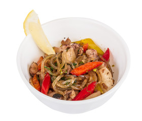 Asian spicy seafood noodle