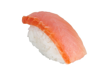salmon sushi with white background