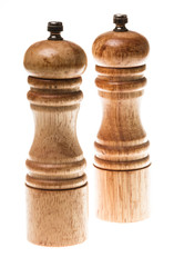 Salt and pepper shakers isolated on the white background