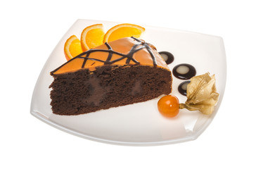 Slice of chocolate cake