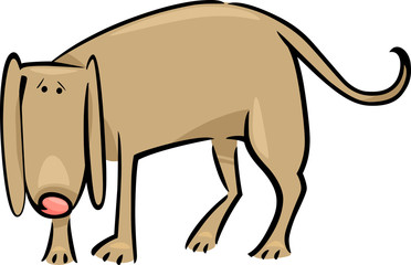 cartoon doodle of sad dog