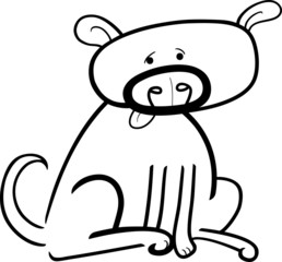 cartoon doodle of dog for coloring