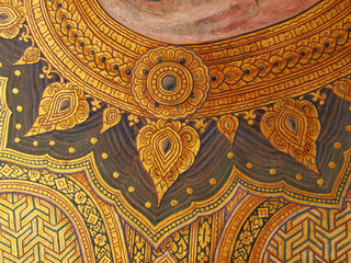 Wall art painting and texture in temple Thailand. painting about