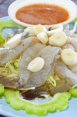 Fresh shrimp seafood.