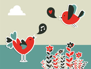 Fresh social media birds communication