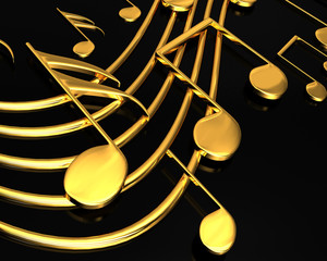 Gold musical notes