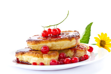 pancakes with red currants