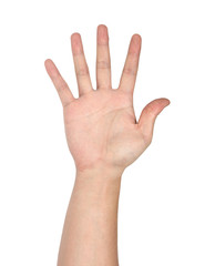 hand symbol isolated on white background