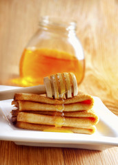 pancake with honey