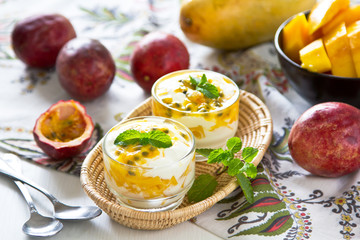 Passion fruit and Mango dessert