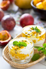 Passion fruit and Mango dessert