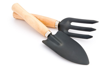 two gardening tools with clipping path